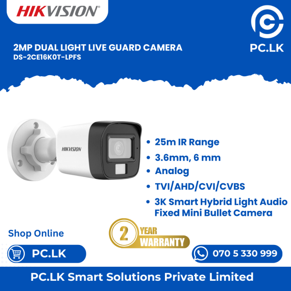 HIKVISION DS-2CE16K0T-LPFS Best Price In Sri Lanka