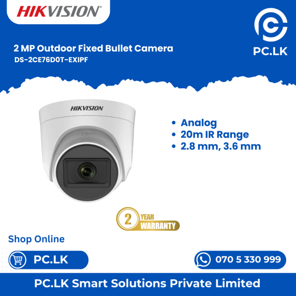 HIKVISION DS-2CE76D0T-EXIPF Best Price In Sri Lanka