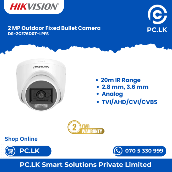 HIKVISION DS-2CE76D0T-LPFS Best Price In Sri Lanka