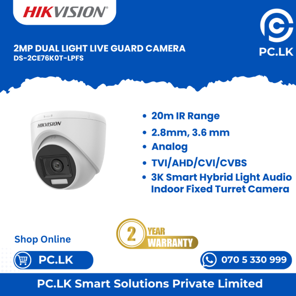 HIKVISION DS-2CE76K0T-LPFS Best Price In Sri Lanka